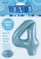 Giant Light Blue Number 4 86cm 34” Foil Balloon